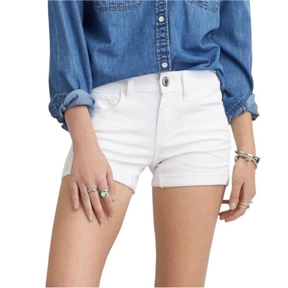 American Eagle White Denim Distressed Shorts - Picture 1 of 5